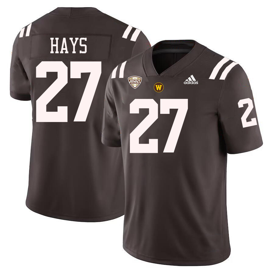 #27 JR Hays Western Michigan Broncos College Football Jerseys Stitched-Brown